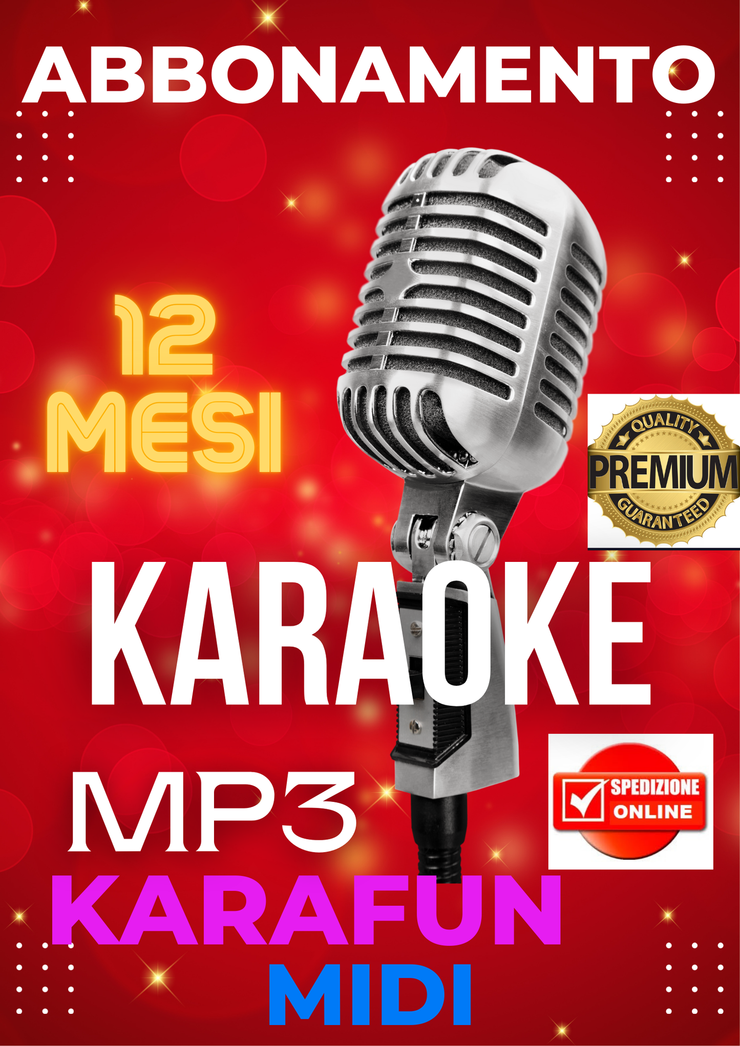 1 MESE DI ABBONAMENTO KARAOKE MIDI-MP3-KARAFUN