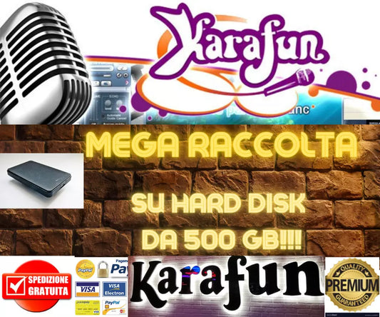 RACCOLTA COMPLETA BASI KARAOKE PROFESSIONALI CON CORI KARAFUN 25 MILA FILE