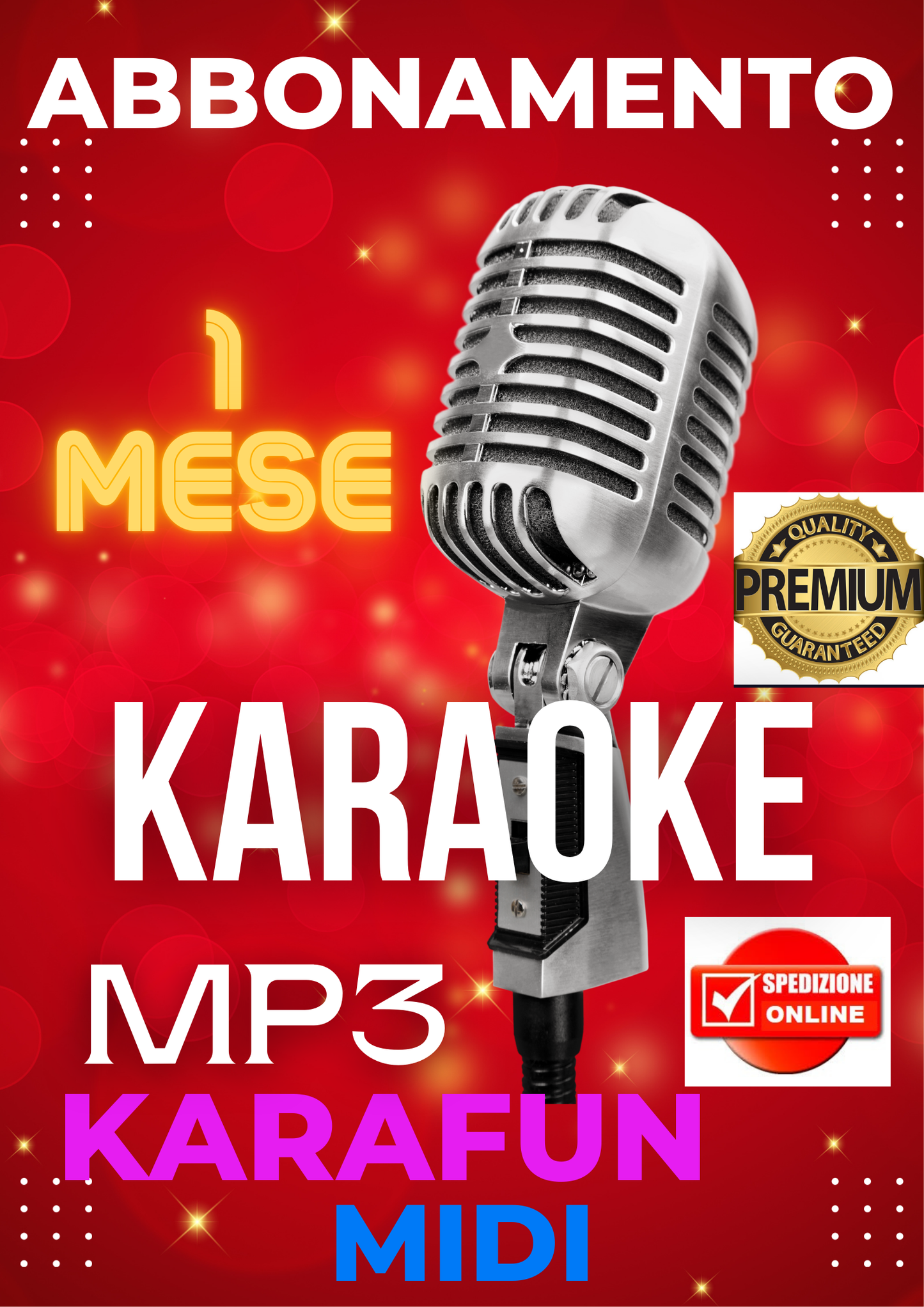 1 MESE DI ABBONAMENTO KARAOKE MIDI-MP3-KARAFUN