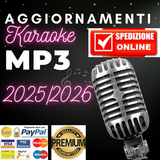 AGGIORNAMENTO BASI MUSICALI-KARAOKE MP3 2025/26 PROFESSIONALI SPEDIZIONE ONLINE