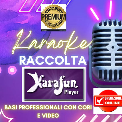 RACCOLTA COMPLETA BASI KARAOKE PROFESSIONALI CON CORI KARAFUN 25 MILA FILE