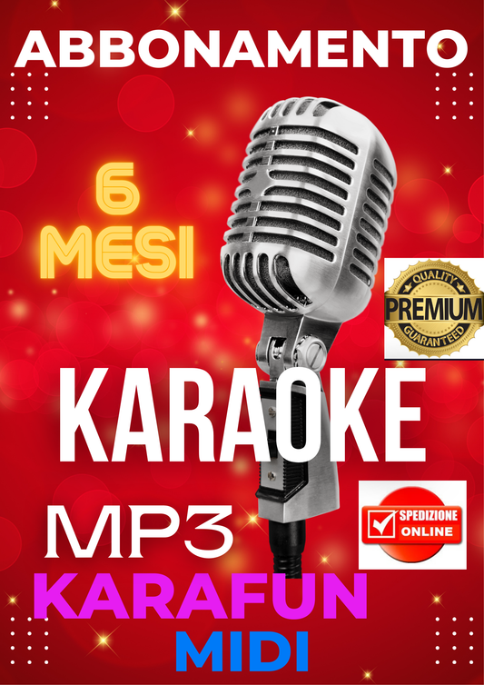 1 MESE DI ABBONAMENTO KARAOKE MIDI-MP3-KARAFUN